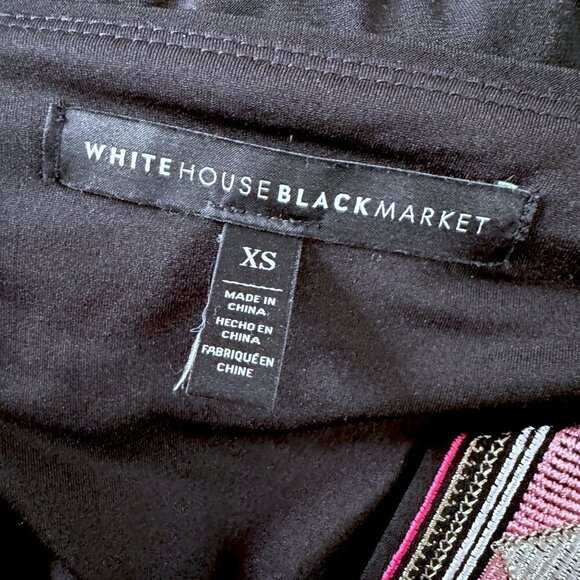 WHBM White House Black Market Pink Aztec Embroidered V-Neck Knit Shift Dress XS - Picture 5 of 6